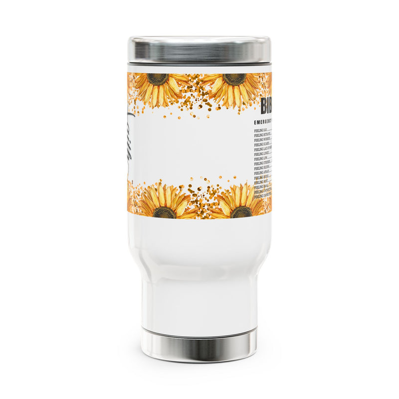 Sunflower Faith 14oz Stainless Steel Travel Mug with Handle