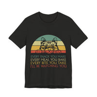 Cat Sneak Vintage Tee — “Every Snack You Make…” Retro Cat Graphic T-Shirt