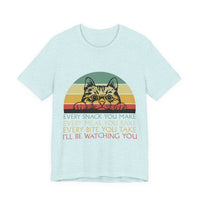 Cat Sneak Vintage Tee — “Every Snack You Make…” Retro Cat Graphic T-Shirt