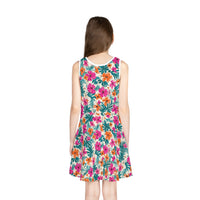 Tropical Flower Girls' Sleeveless Sundress