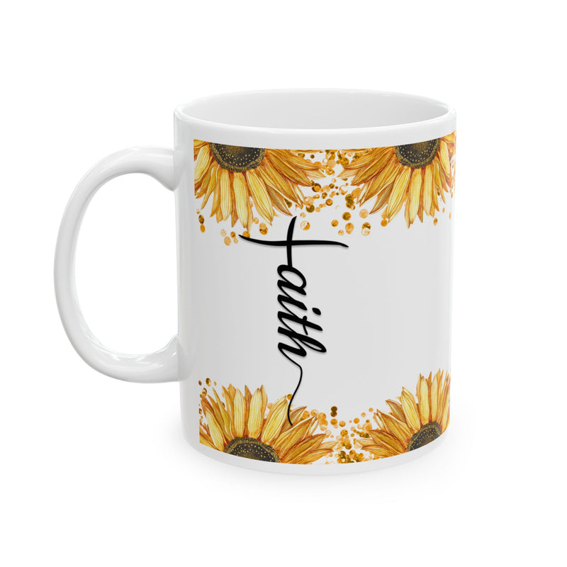 Sunflower Bible Verse Ceramic Mug – Bright Floral Coffee Cup (11oz & 15oz)