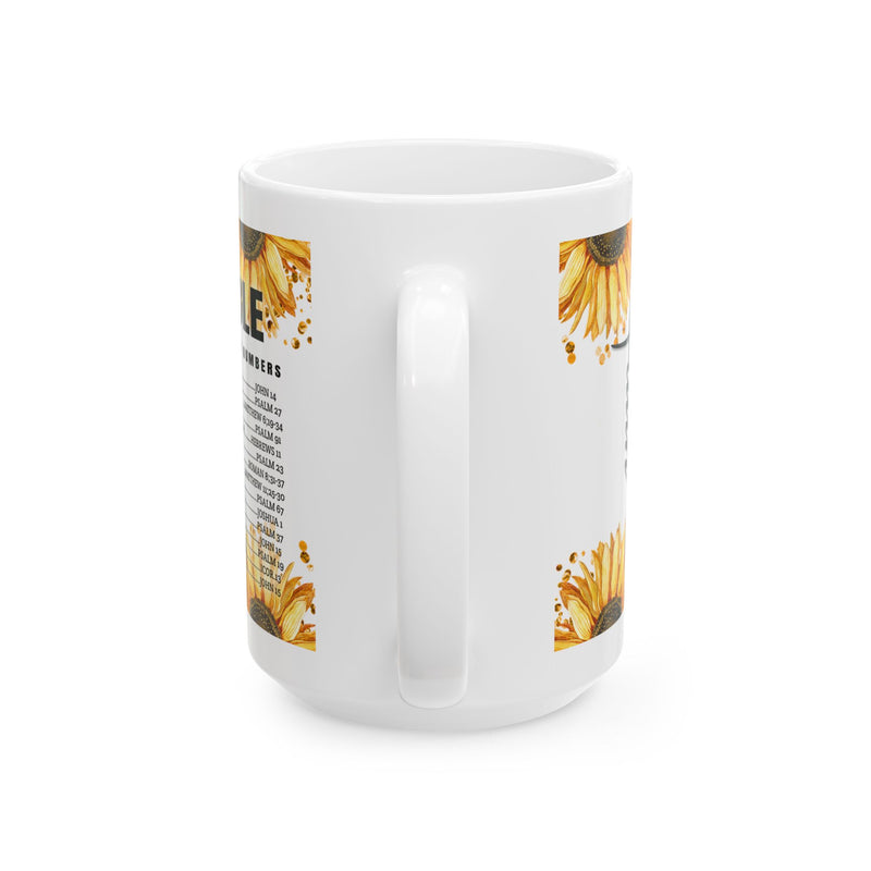 Sunflower Bible Verse Ceramic Mug – Bright Floral Coffee Cup (11oz & 15oz)