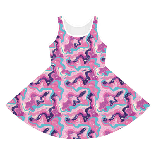 Cosmic Pastel Girls' Sleeveless Sundress