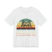 Cat Sneak Vintage Tee — “Every Snack You Make…” Retro Cat Graphic T-Shirt