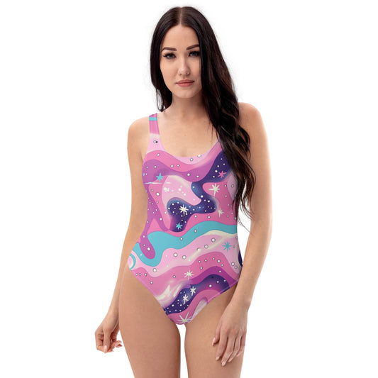 Cosmic Pastel One-Piece Swimsuit