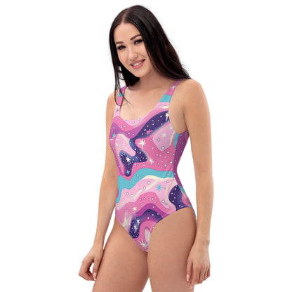 Cosmic Pastel One-Piece Swimsuit