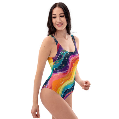 Cosmic Rainbow One-Piece Swimsuit