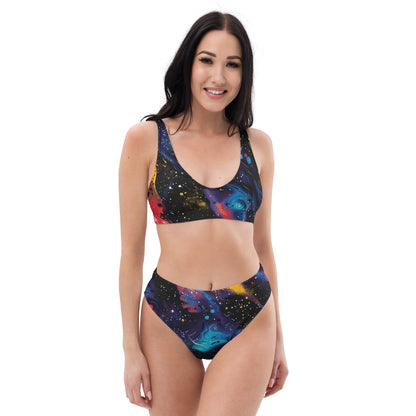 Cosmic dark high-waisted bikini