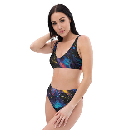 Cosmic dark high-waisted bikini