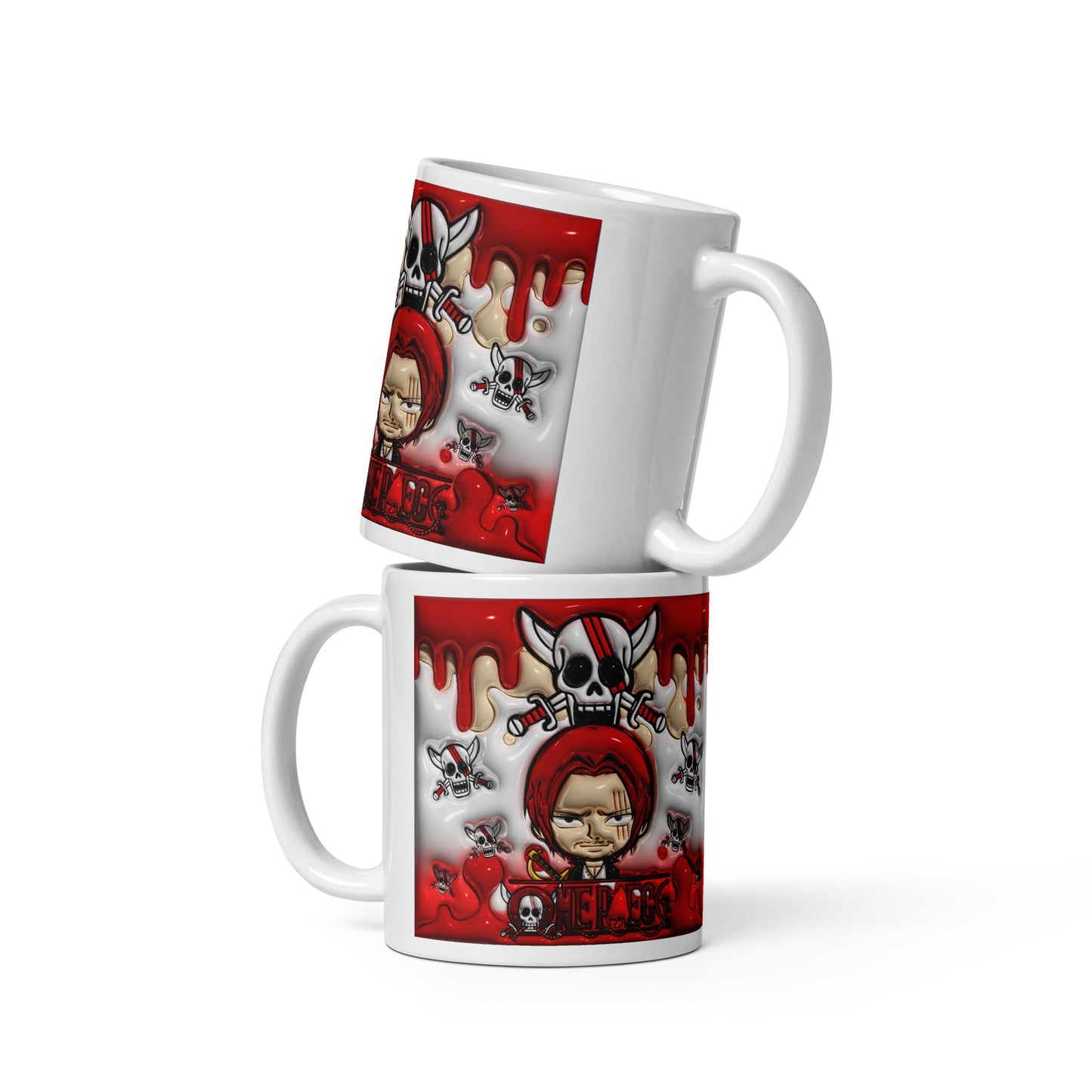 Red- Hair White glossy mug