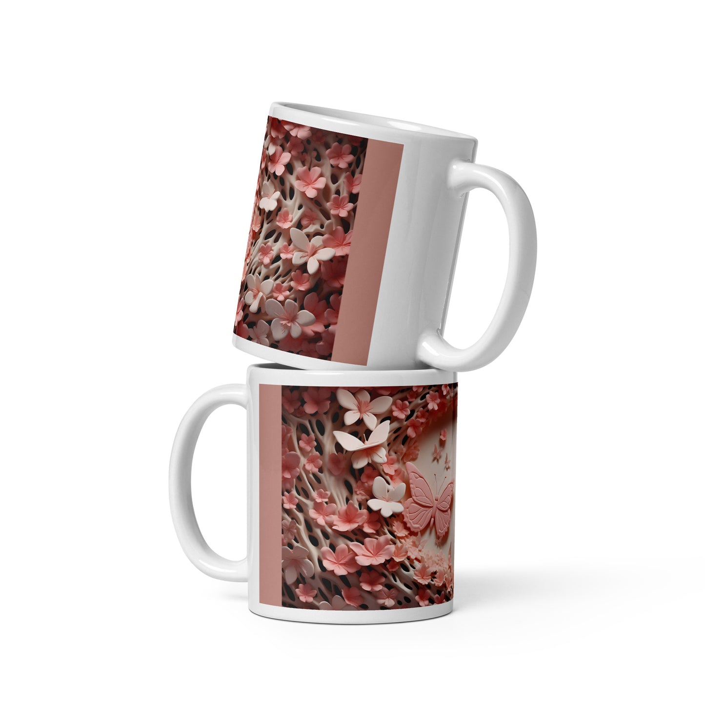 Pink Butterfly glossy mug