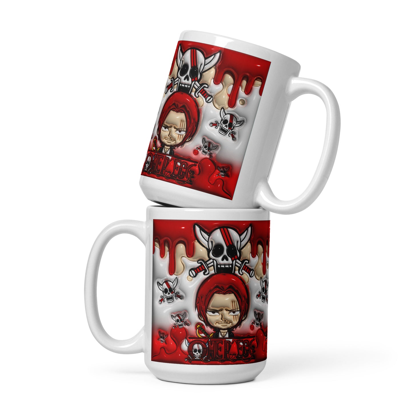 Red- Hair White glossy mug