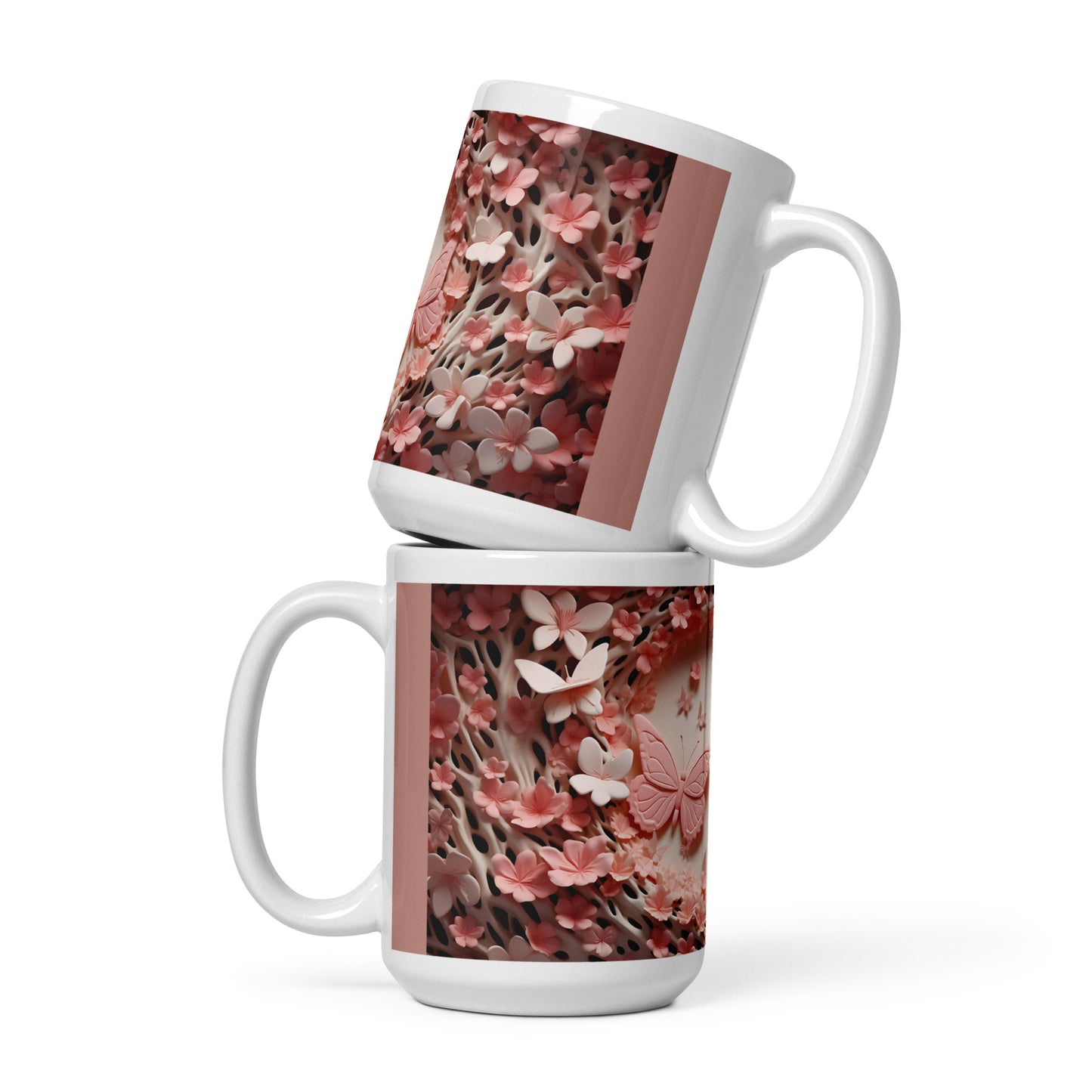 Pink Butterfly glossy mug