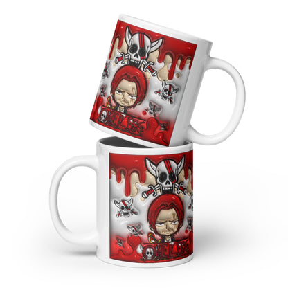 Red- Hair White glossy mug