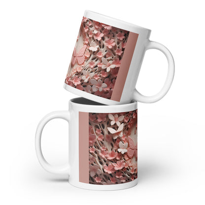 Pink Butterfly glossy mug